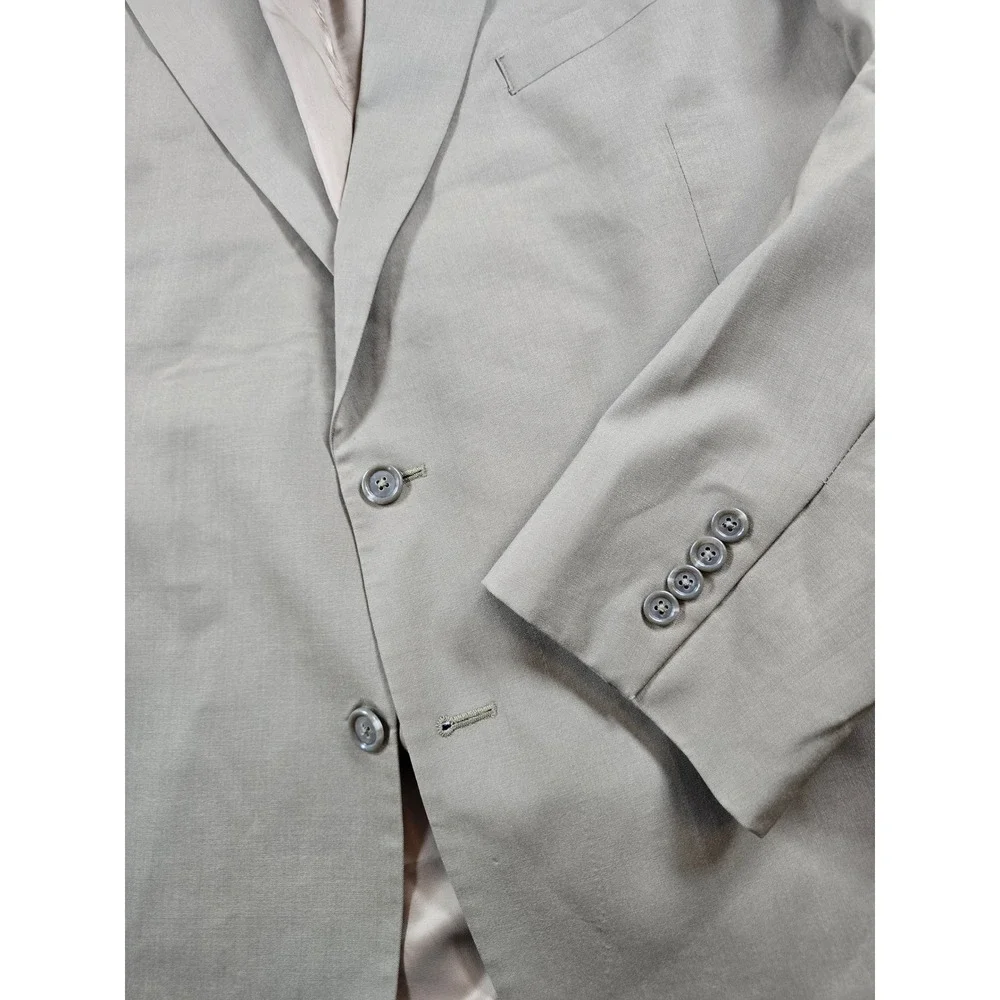 JoS A Bank Suit Mens 50R 2 Piece Pants 40x31 Taupe Wool Pleated Classic Fit